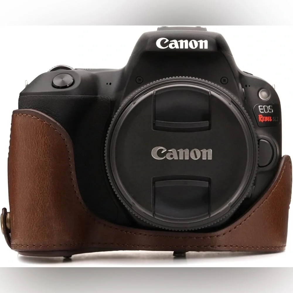 MegaGear Canon EOS Rebel SL2, 200D 18-55mm Lens Ever Ready Leather Camera Case